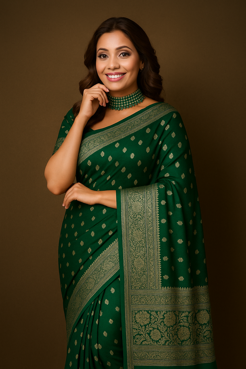 BANARASI HANDLOOM PURE KHADDI GEORGETTE SAREE MADE BY HANDLOOM