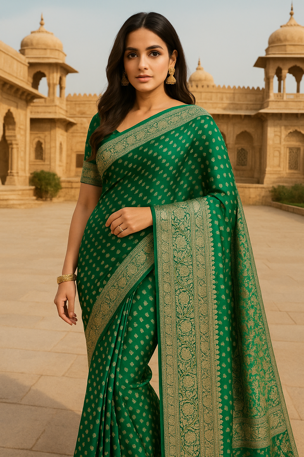 BANARASI HANDLOOM PURE KHADDI GEORGETTE SAREE MADE BY HANDLOOM