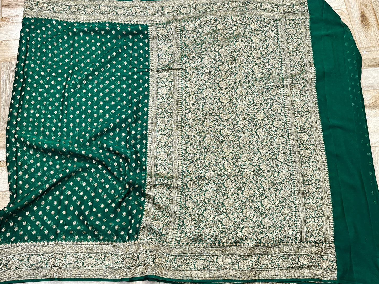 BANARASI HANDLOOM PURE KHADDI GEORGETTE SAREE MADE BY HANDLOOM