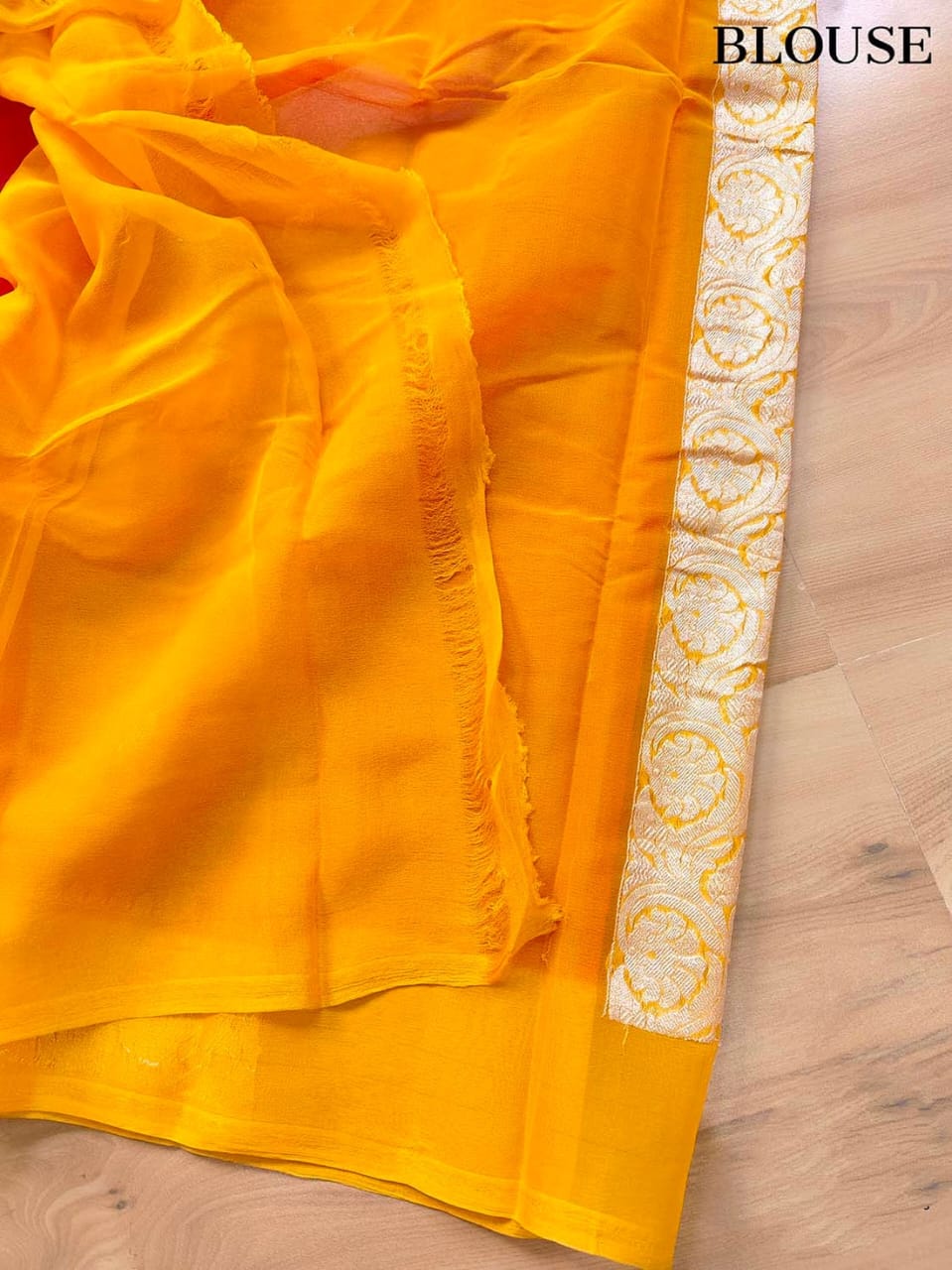 BANARASI HANDLOOM PURE KHADDI SHIFFON SAREE MADE BY HANDLOOM
