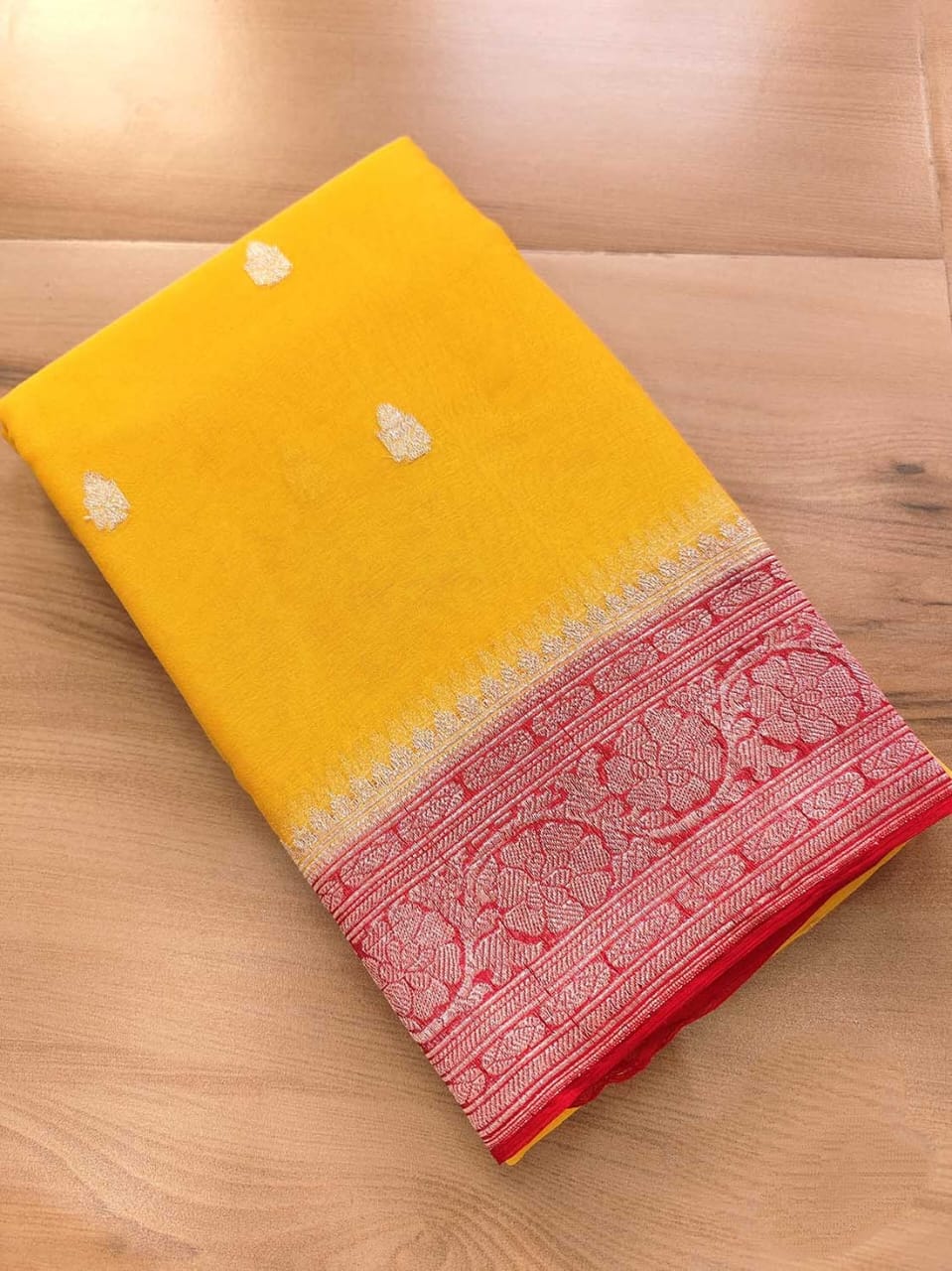 BANARASI HANDLOOM PURE KHADDI SHIFFON SAREE MADE BY HANDLOOM