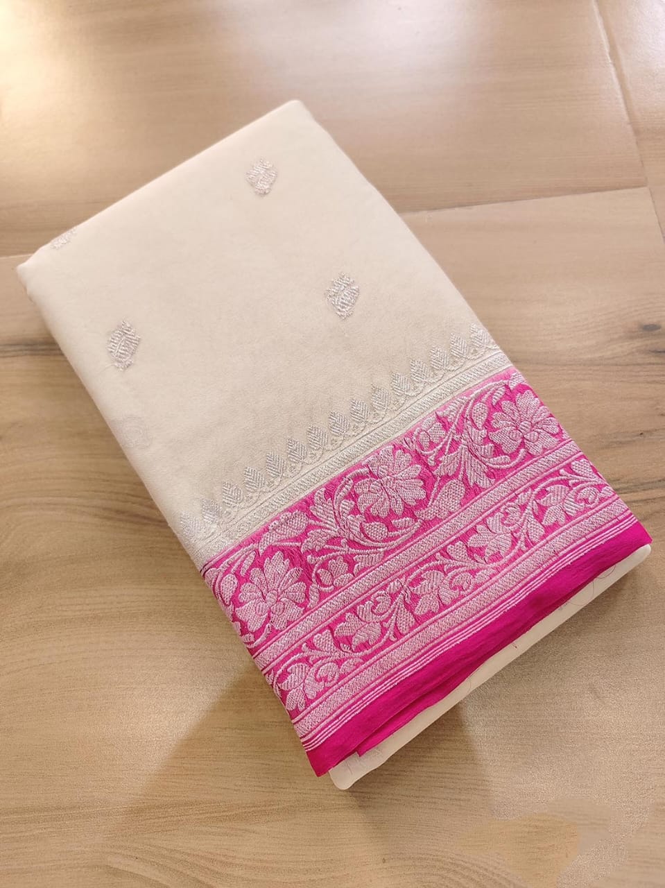 BANARASI HANDLOOM PURE KHADDI SHIFFON SAREE MADE BY HANDLOOM