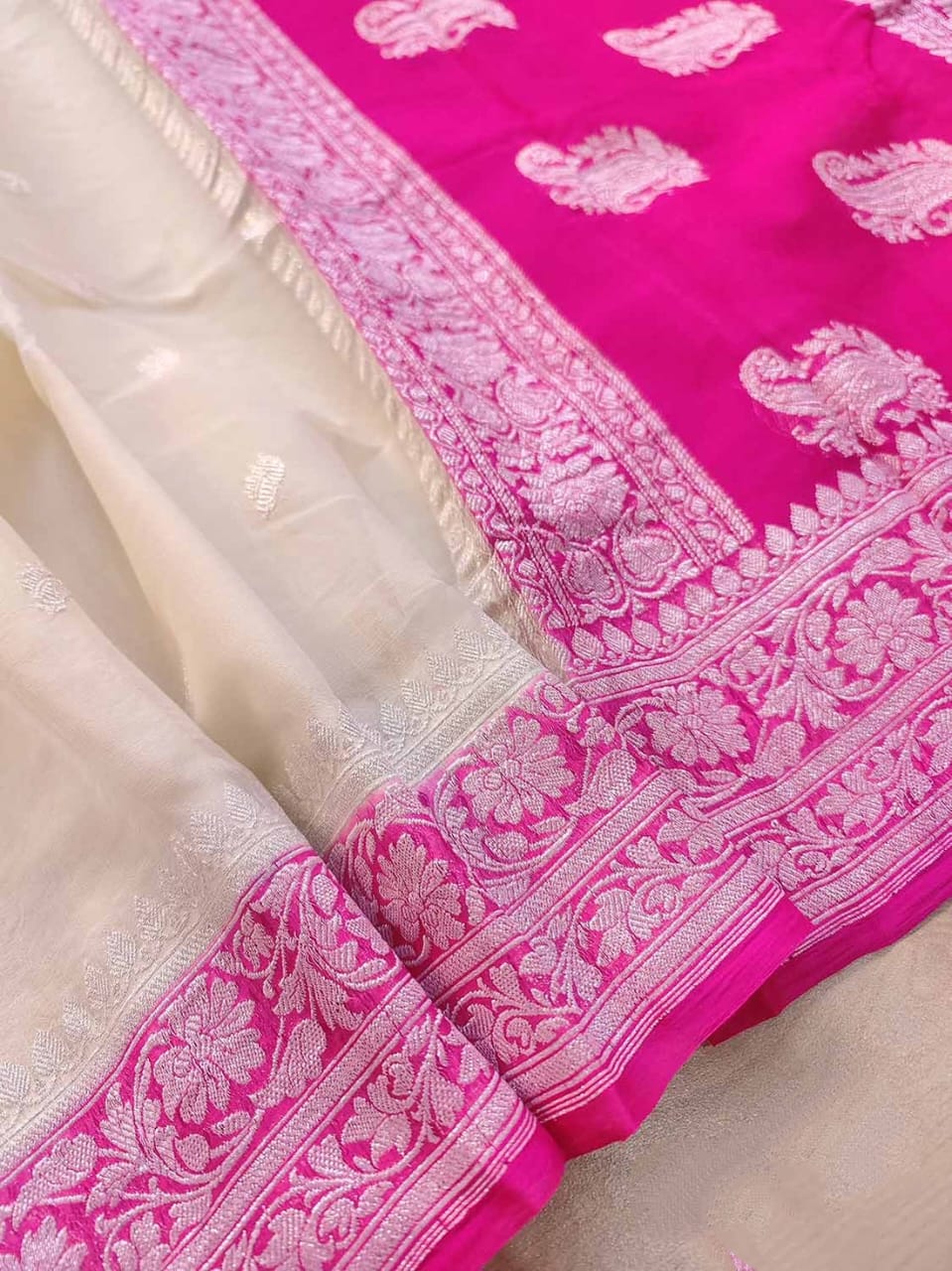 BANARASI HANDLOOM PURE KHADDI SHIFFON SAREE MADE BY HANDLOOM