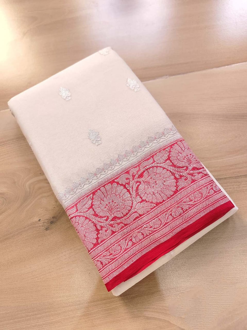 BANARASI HANDLOOM PURE KHADDI SHIFFON SAREE MADE BY HANDLOOM