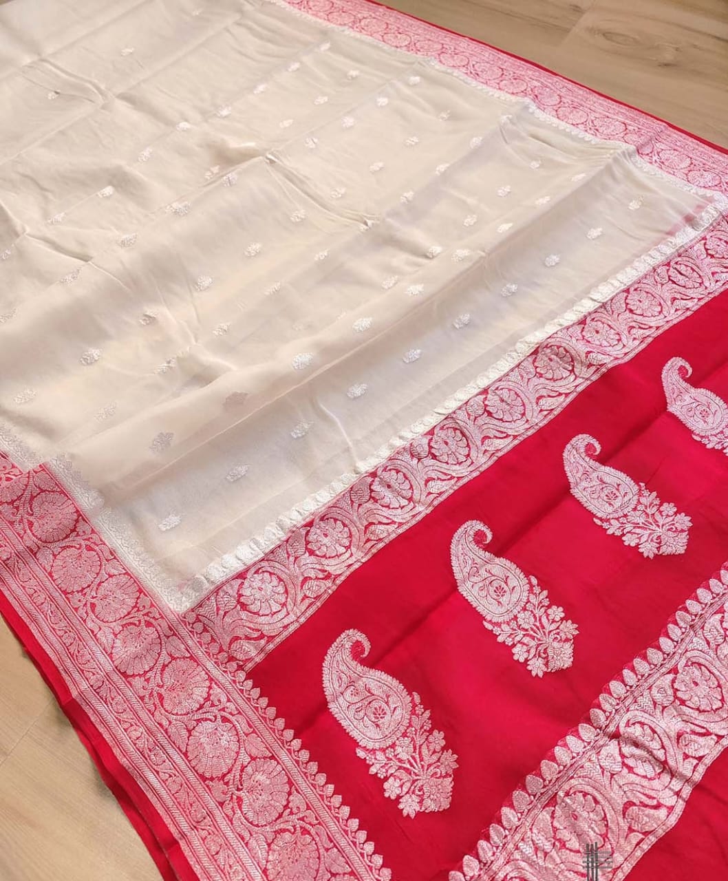 BANARASI HANDLOOM PURE KHADDI SHIFFON SAREE MADE BY HANDLOOM