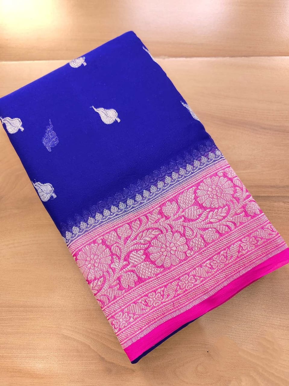 BANARASI HANDLOOM PURE KHADDI SHIFFON SAREE MADE BY HANDLOOM