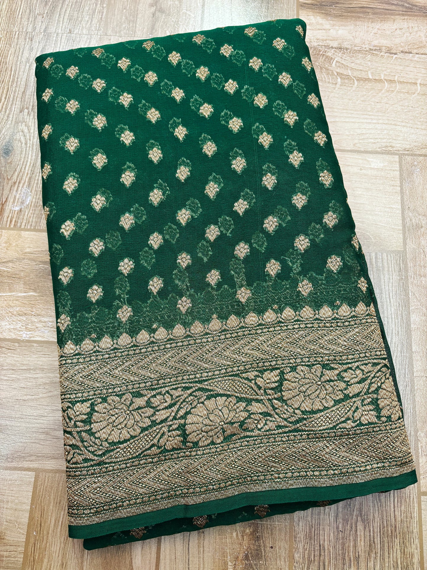 BANARASI HANDLOOM PURE KHADDI GEORGETTE SAREE MADE BY HANDLOOM