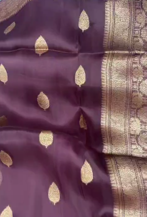 BANARASI HANDLOOM PURE DUPION SILK SAREE WITH ANTIQUE ZARI WORK