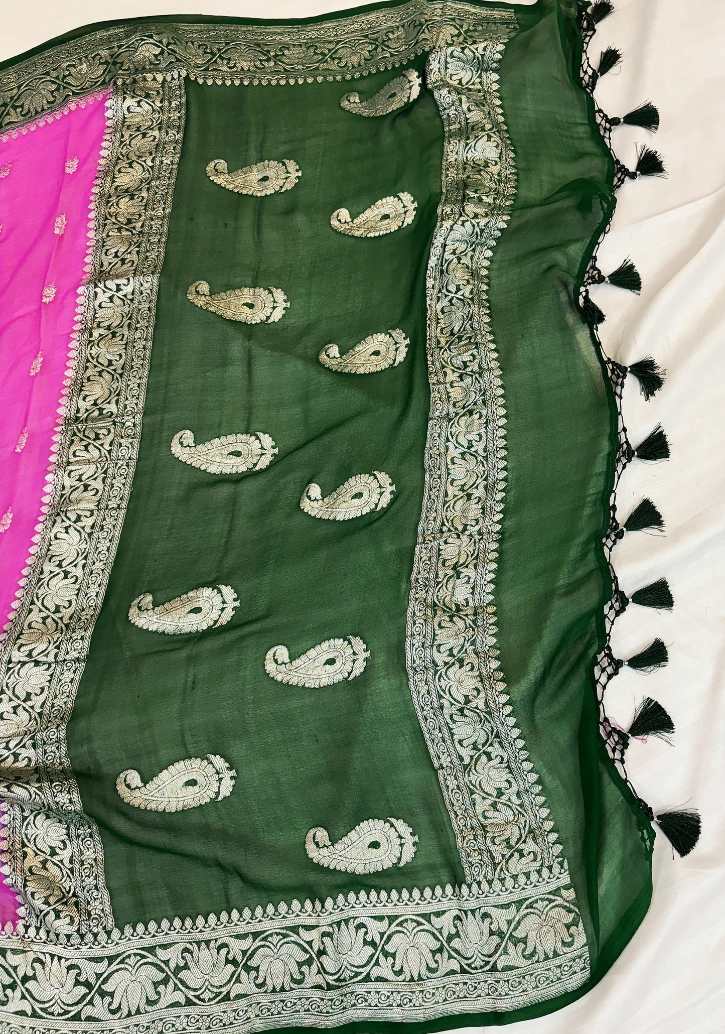 BANARASI HANDLOOM PURE KHADDI SHIFFON SAREE