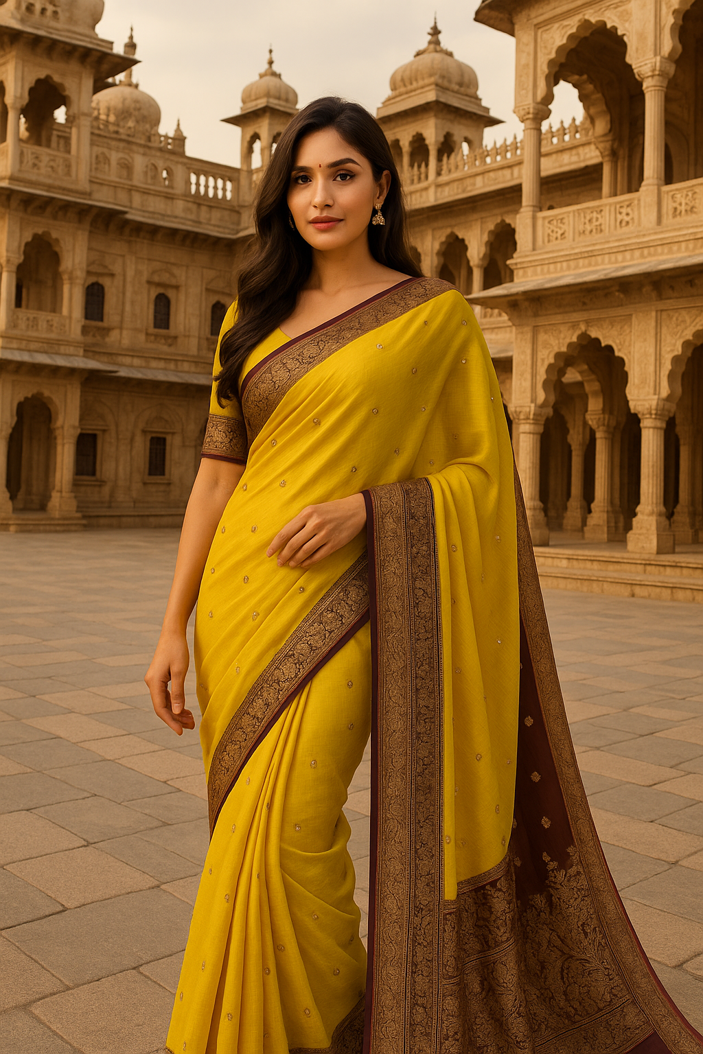 BANARASI HANDLOOM PURE KHADDI SHIFFON SAREE