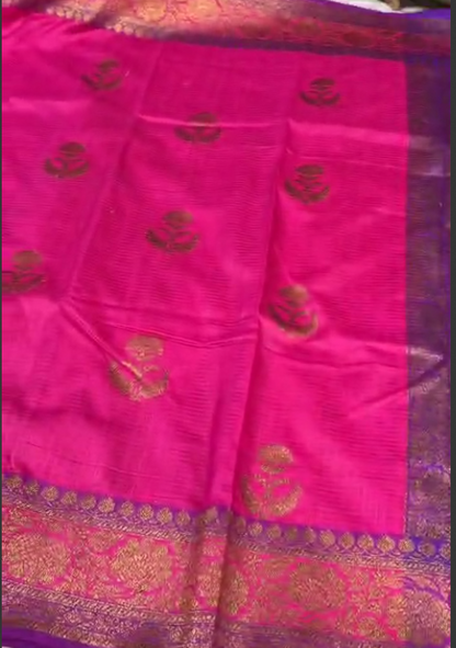 BANARASI HANDLOOM PURE DUPION SILK SAREE WITH ANTIQUE ZARI WORK