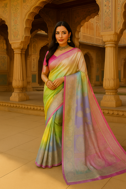 Banarasi Handloom Mashru Silk Saree