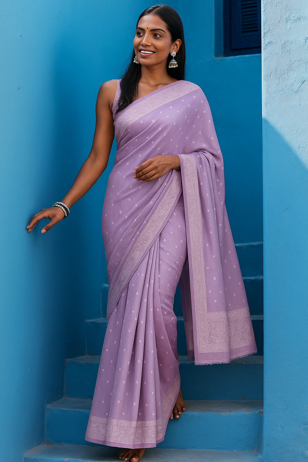 Banarasi Handloom Pure Khaddi Chiffon Saree
