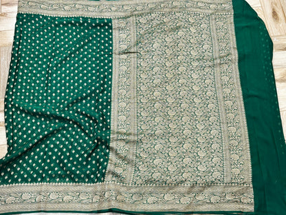 BANARASI HANDLOOM PURE KHADDI GEORGETTE SAREE MADE BY HANDLOOM
