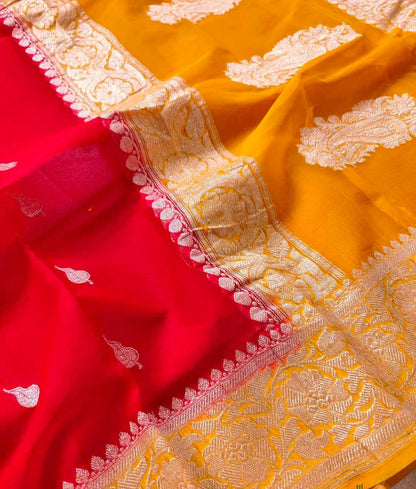 BANARASI HANDLOOM PURE KHADDI SHIFFON SAREE MADE BY HANDLOOM
