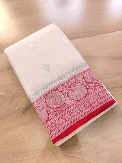 BANARASI HANDLOOM PURE KHADDI SHIFFON SAREE MADE BY HANDLOOM