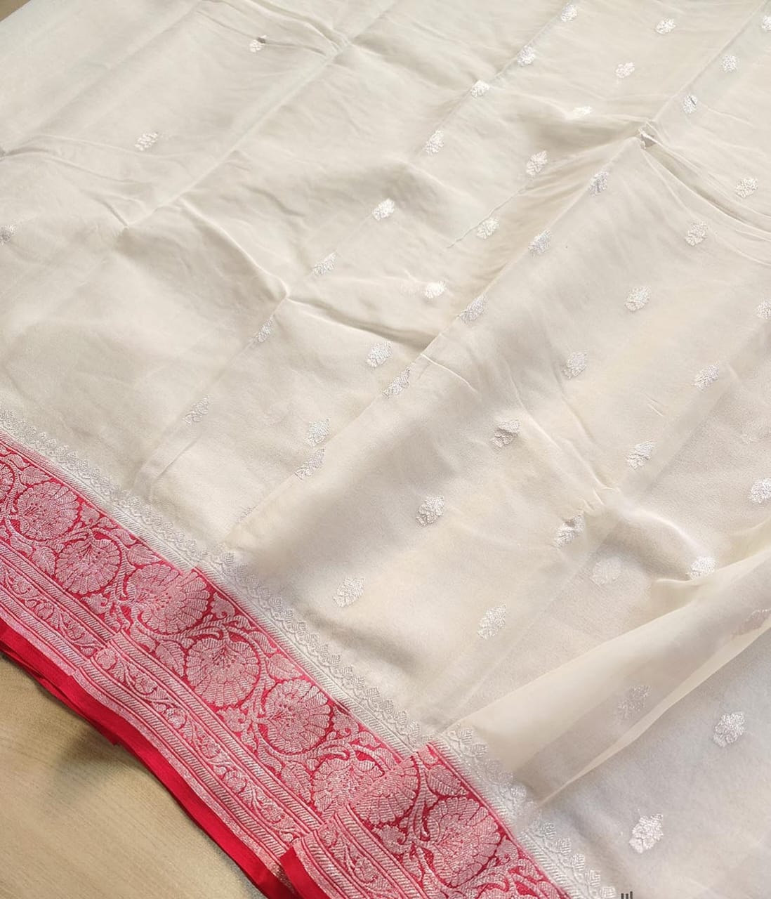 BANARASI HANDLOOM PURE KHADDI SHIFFON SAREE MADE BY HANDLOOM