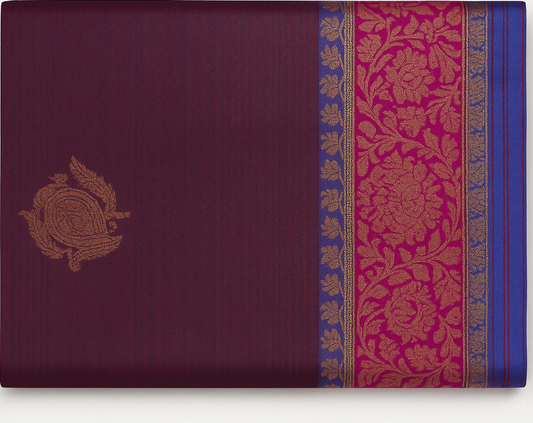 BANARASI HANDLOOM PURE DUPION SILK SAREE WITH ANTIQUE ZARI WORK