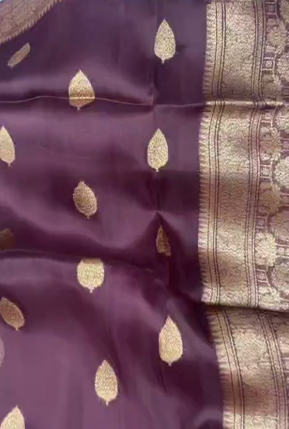 BANARASI HANDLOOM PURE DUPION SILK SAREE WITH ANTIQUE ZARI WORK