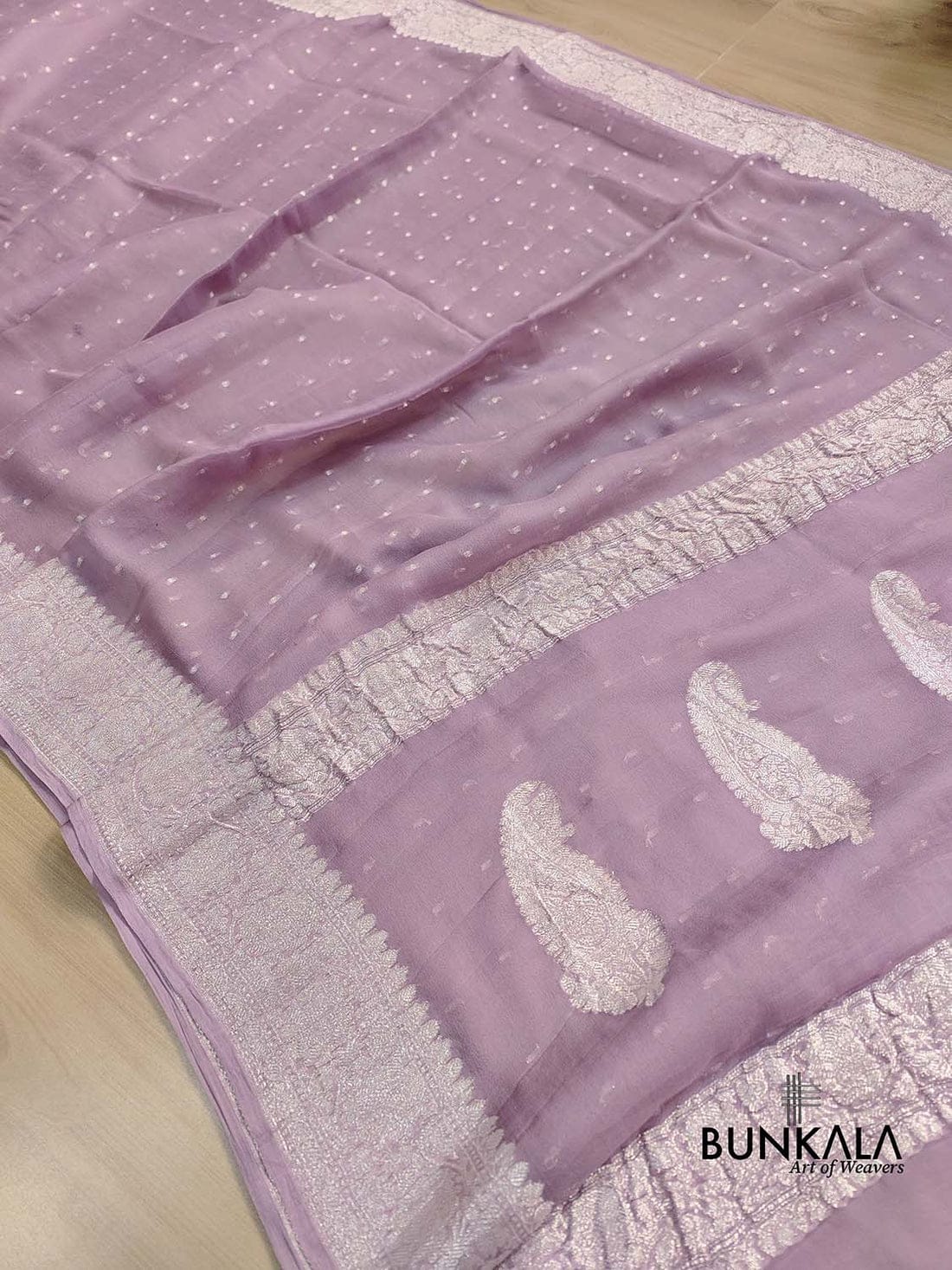 Banarasi Handloom Pure Khaddi Chiffon Saree
