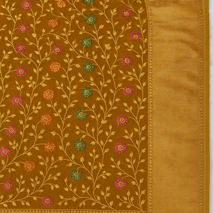 BANARASI HANDLOOM PURE KHADDI GEORGETTE SAREE WITH MINAKARI WORK